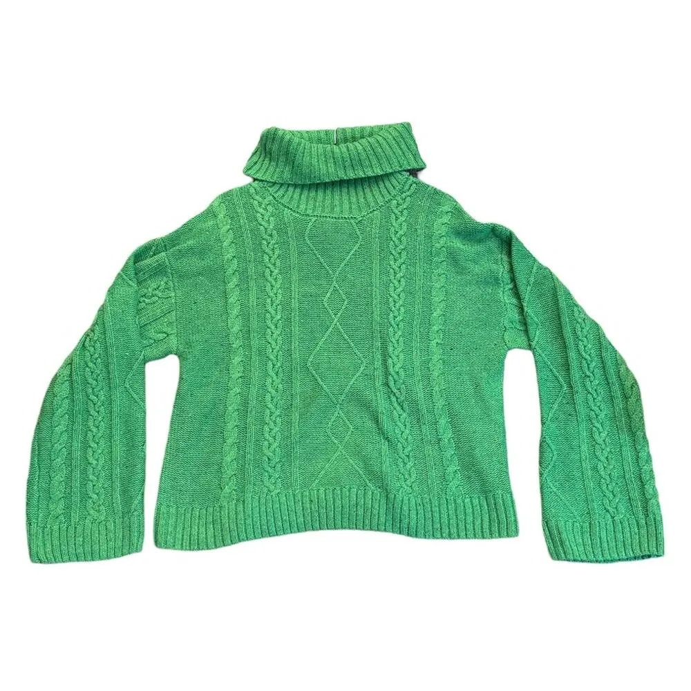 Sanctuary Mod Cable Sweater - Electric Green Size L - Image 5