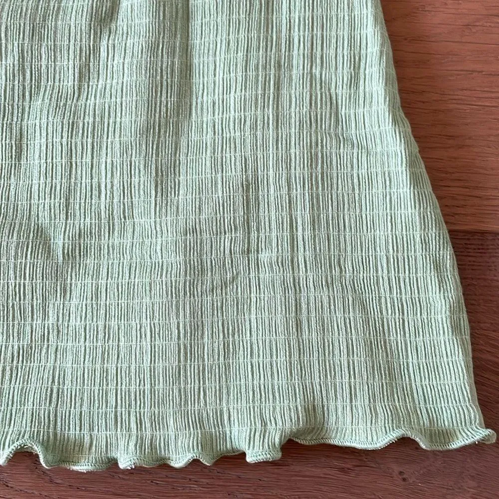 Free People Green Eliza Mini Dress Long Sleeve Size Large Stretchy - Image 7