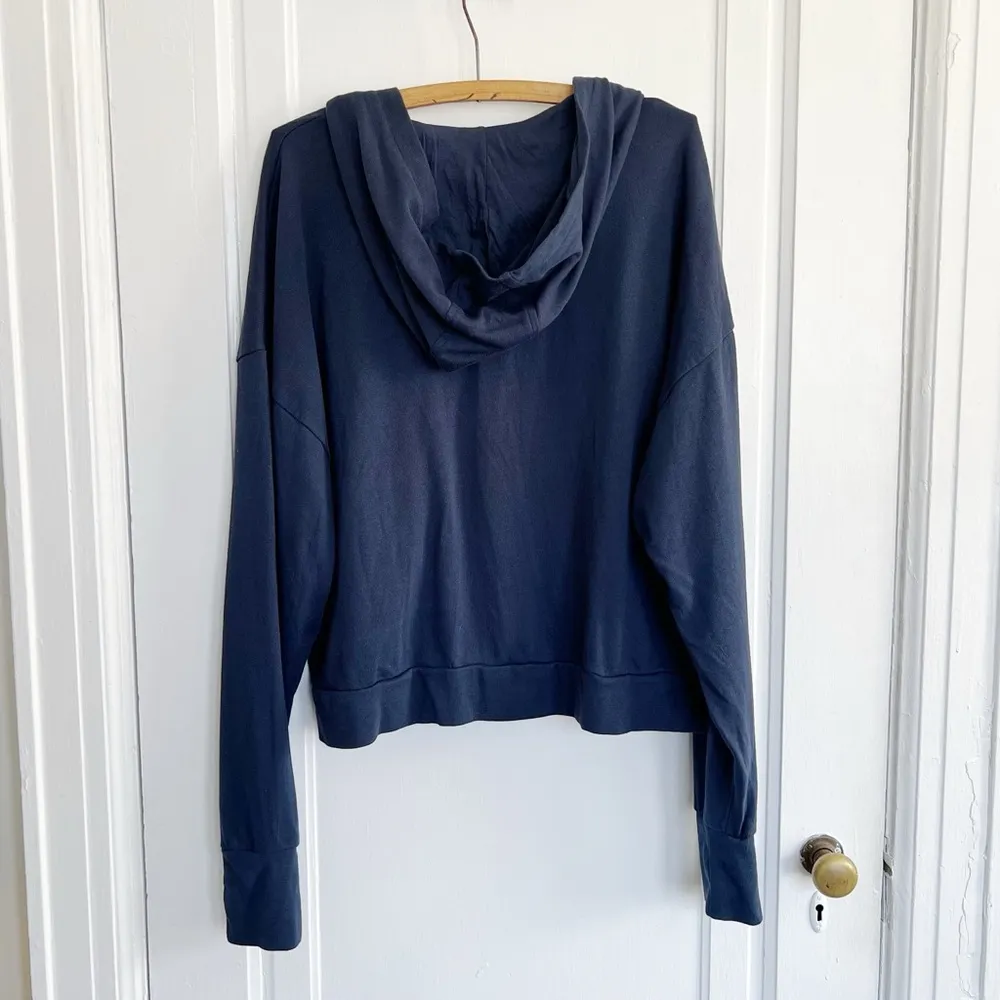 Sweaty Betty • After Class Hoodie navy blue relaxed fit organic cotton knit - Image 10