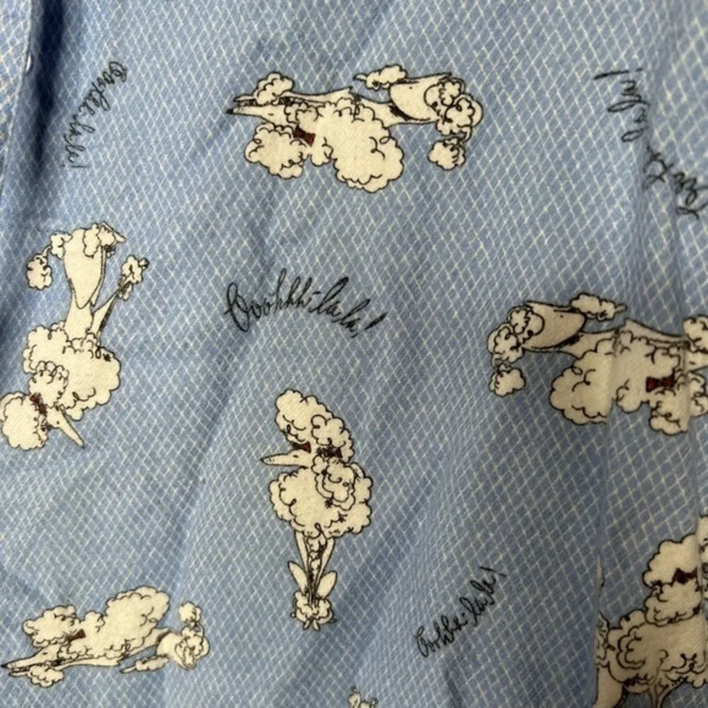 Victoria's Secret blue poodle ooh lala novelty print pajama lounge pants medium - Image 3