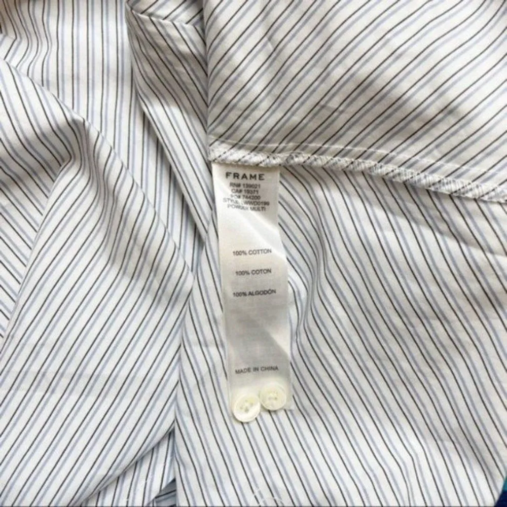 Frame Stripe Wrap Dress Long Sleeve T Shirt Dress Front Buttons sz Small NWT - Image 6