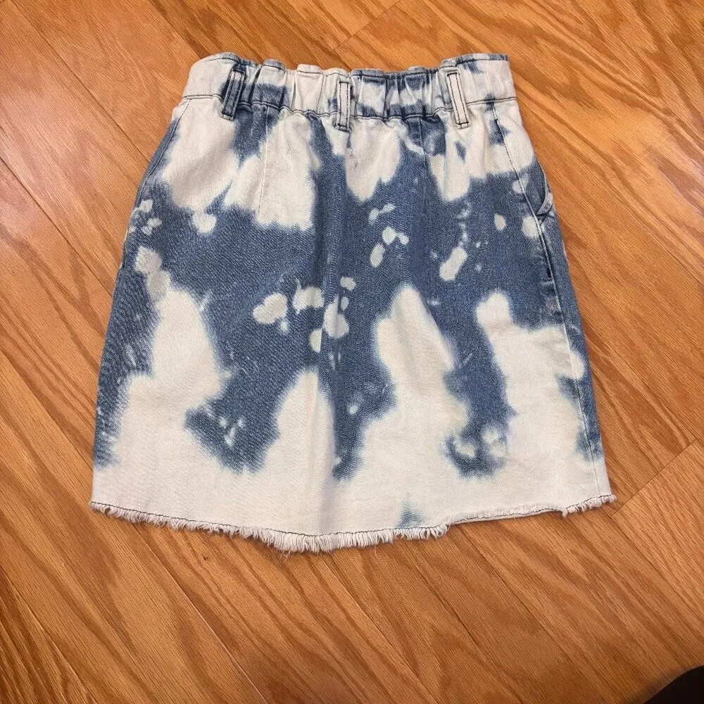 BDG Urban Outfitters POLLY Bleached Tie Dye Button Front Denim Skirt Size XS - Image 2