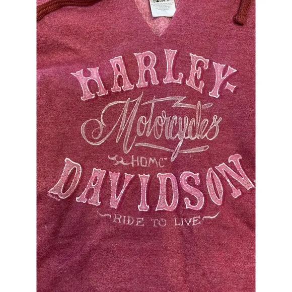 Harley Davidson Ride To Live Pink Sweatshirt Hoodie Size Large Women's - Image 2