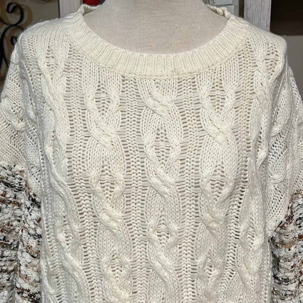 AndTheWhy cable nit sweater. Women’s size S/M oversized - Image 3