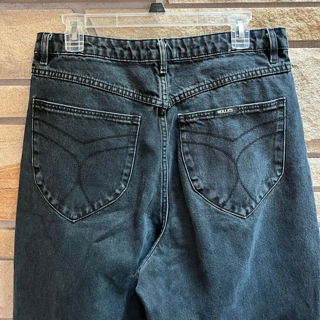 ROLLA’S Genie Black Barrel Leg Jeans Balloon Shadow Black Washed 32 14 - Image 6