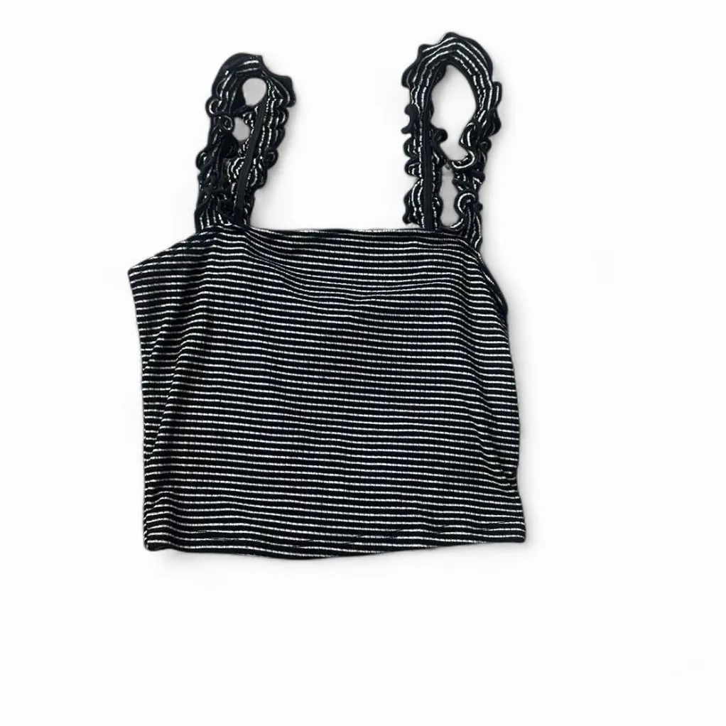 Mind Code ‎Striped Ruffle Strap Top - Image 6