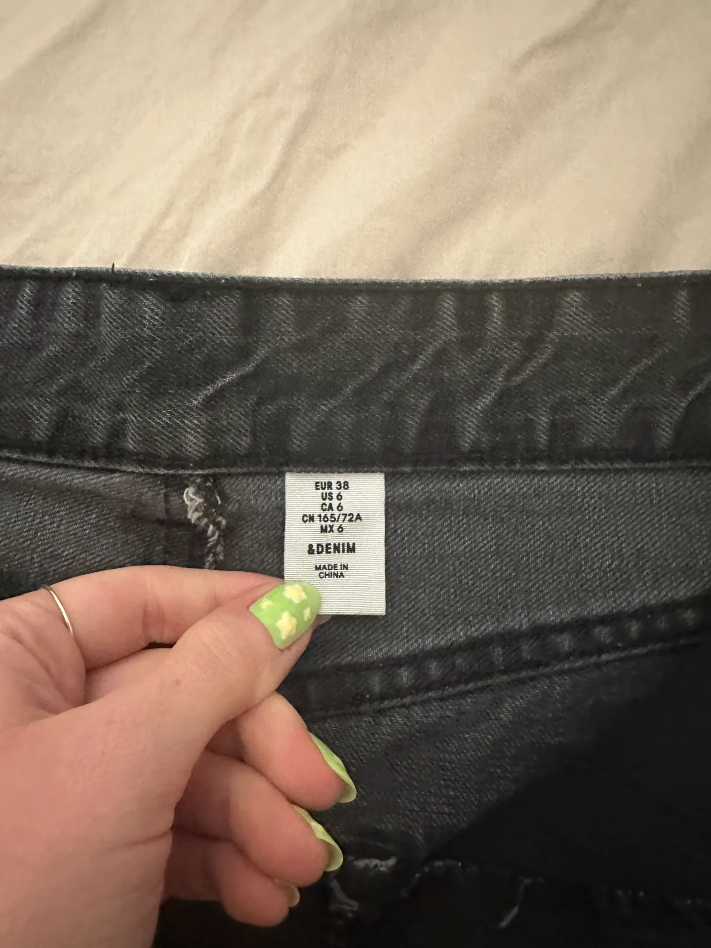 Black Denim Mini Skirt - Image 5