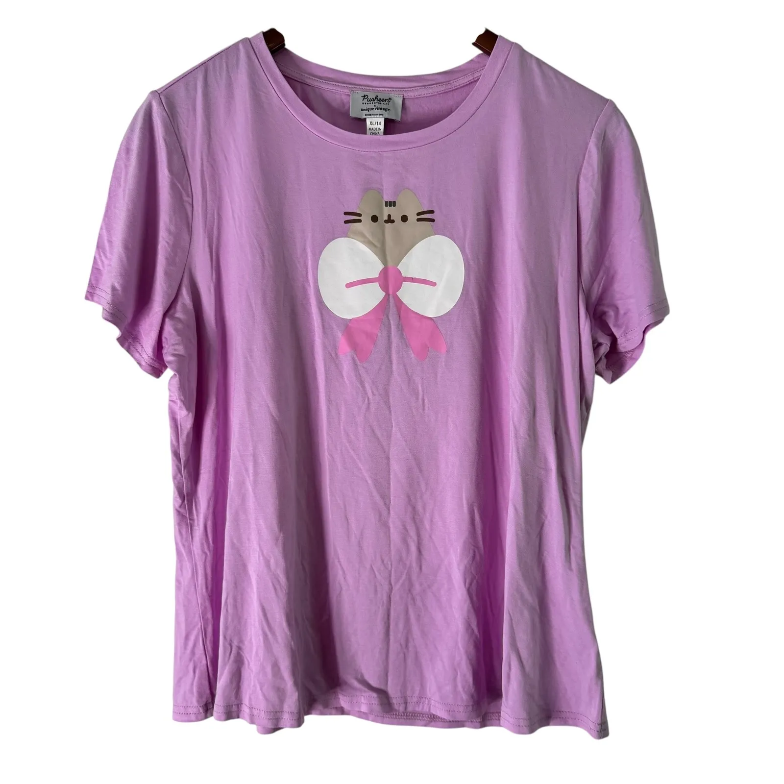 Pusheen The‎ Cat x Unique Vintage Purple Graphic T-Shirt Womens XL/14 NWT - Image 2