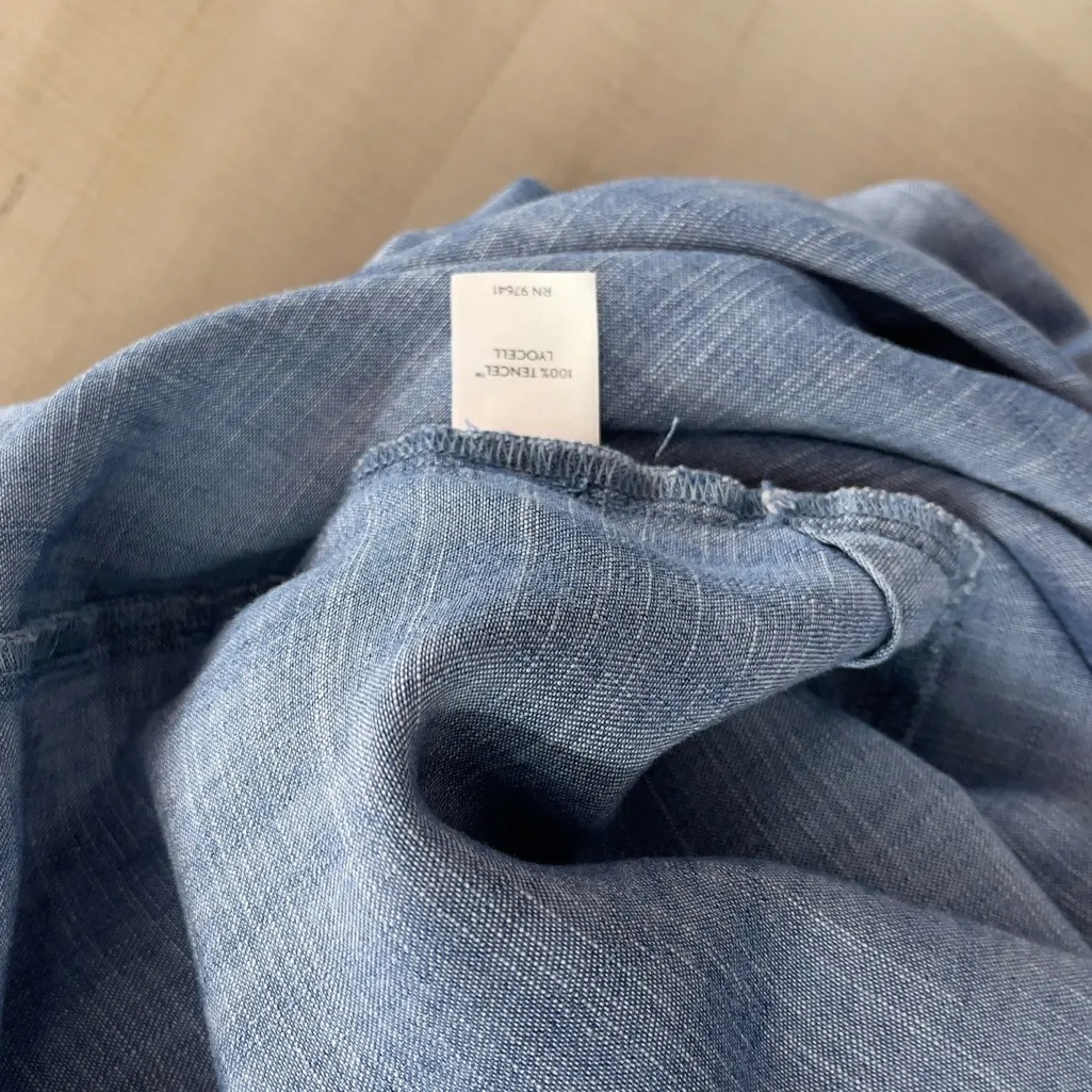 J JILL denim tencel lyocell soft oversized loose fit 3x blouse top Blue - Image 6