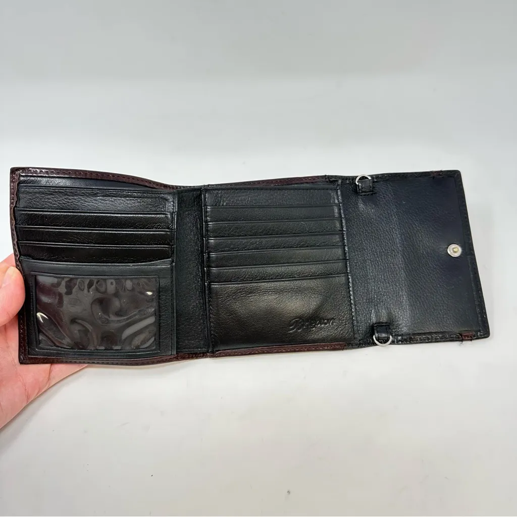 Brighton Croc Embossed‎ Two-tone Tri Fold Wallet Black Brown - Image 7