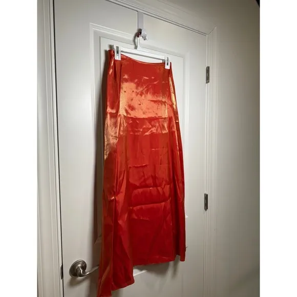 Vintage Orange Maxi Skirt Party Cocktail Evening Special‎ Occasion - Image 6