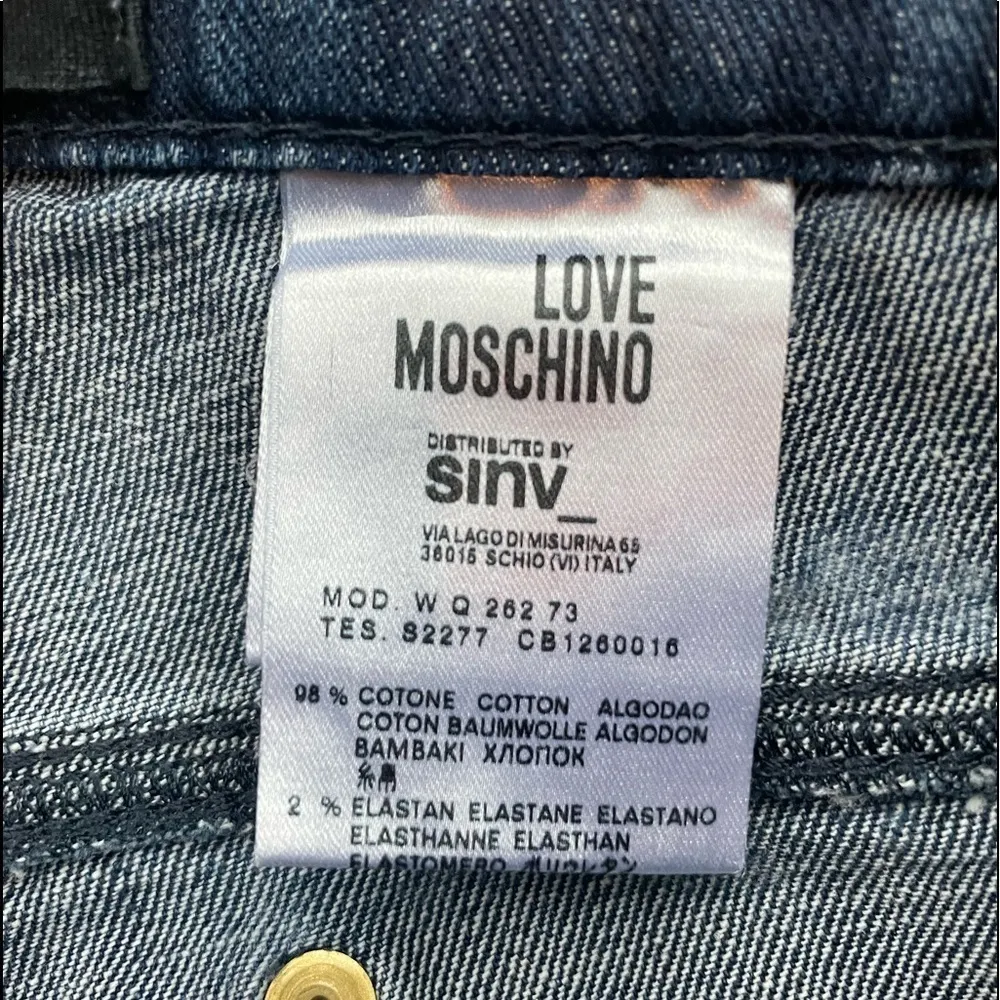 Love Moschino Collection Two Toned Floral Print Skinny Jeans in Blue Size‎ 27 - Image 5