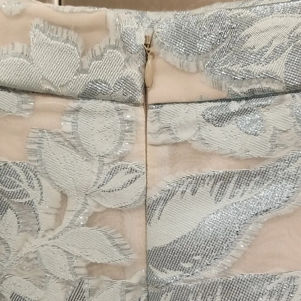 💕ST. JOHN💕 Formal High Waisted Jacquard Floral Embroidered Ball Skirt 12 NWOT - Image 5