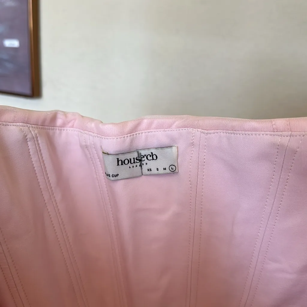 House Of CB‎ L D-DD Georgie Mesh Strapless Corset Top Ballerina Pink NWOT - Image 14