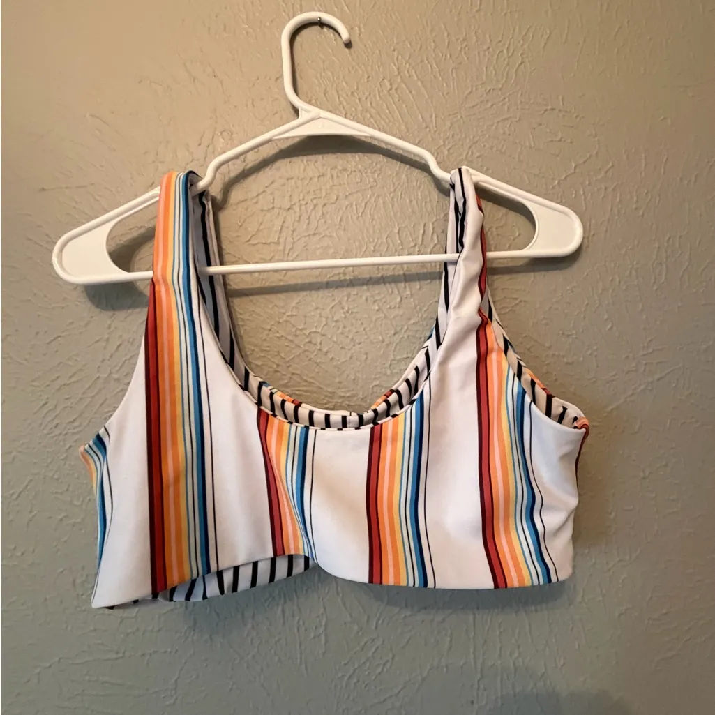 Striped Multicolor Crop Top Red Size L - Image 2