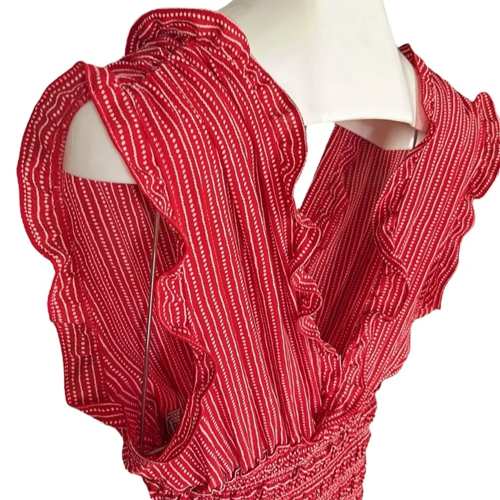 Max Studio Womens V-neck Smocked Waist Jumpsuit - Image 6