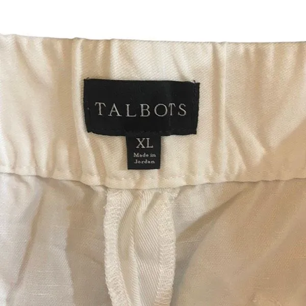 Talbots Womens White Washable Linen Shorts, Pull On XL. 100% Linen - Image 3