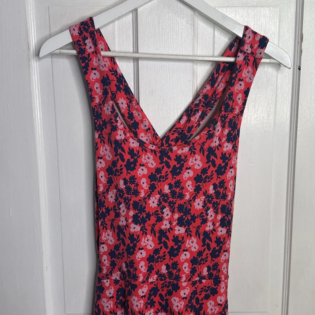 Pact Organic Cotton Fit & Flare Open Back Maxi Dress Sweet Cayenne W1898 Sz M Pink Size M - Image 5