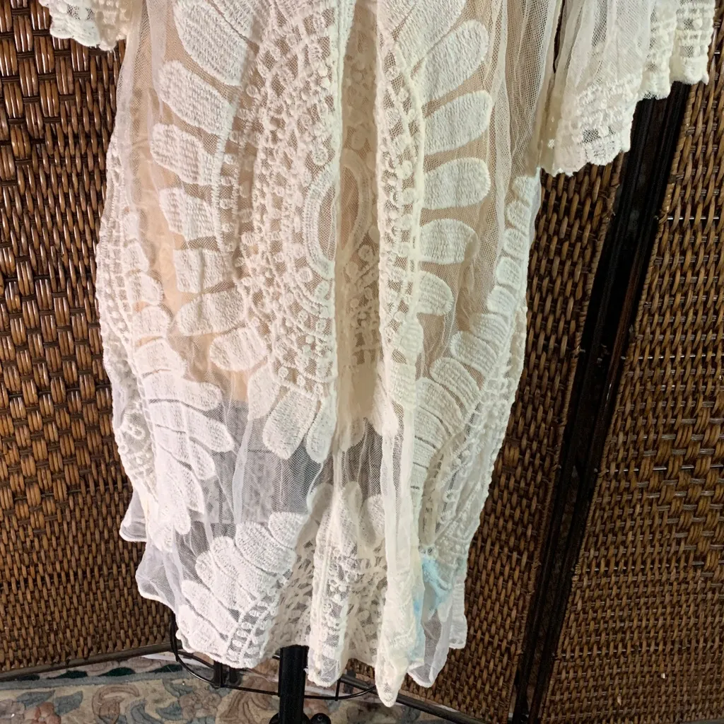 Adiva Cream Lace Duster Size M Size M - Image 4