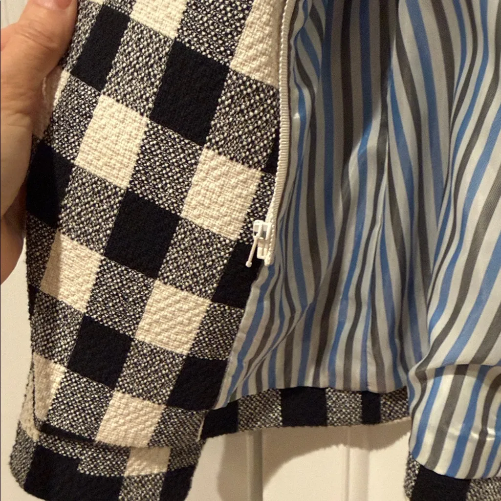 Veronica Beard miller Dickey plaid Black and White Blazer 6 - Image 8