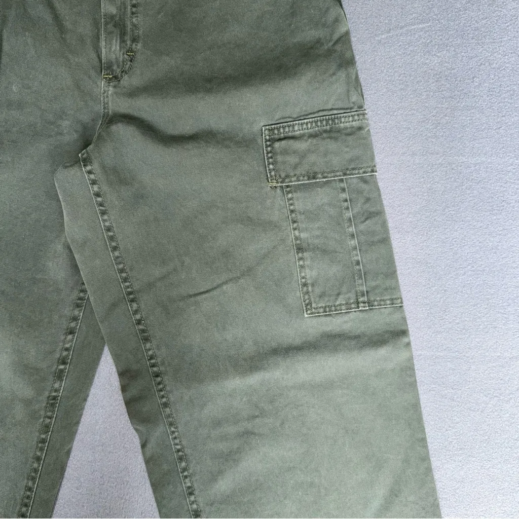 NEW Lee Dungarees Womens Army Green Cargo wide‎ leg Jeans size 13 Cabincore - Image 14