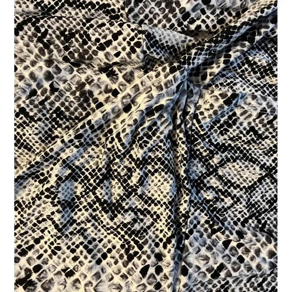 NWT Good American M (2) 8 Runaround Wrap Dress Snake Skin Python Midi Stretch - Image 6