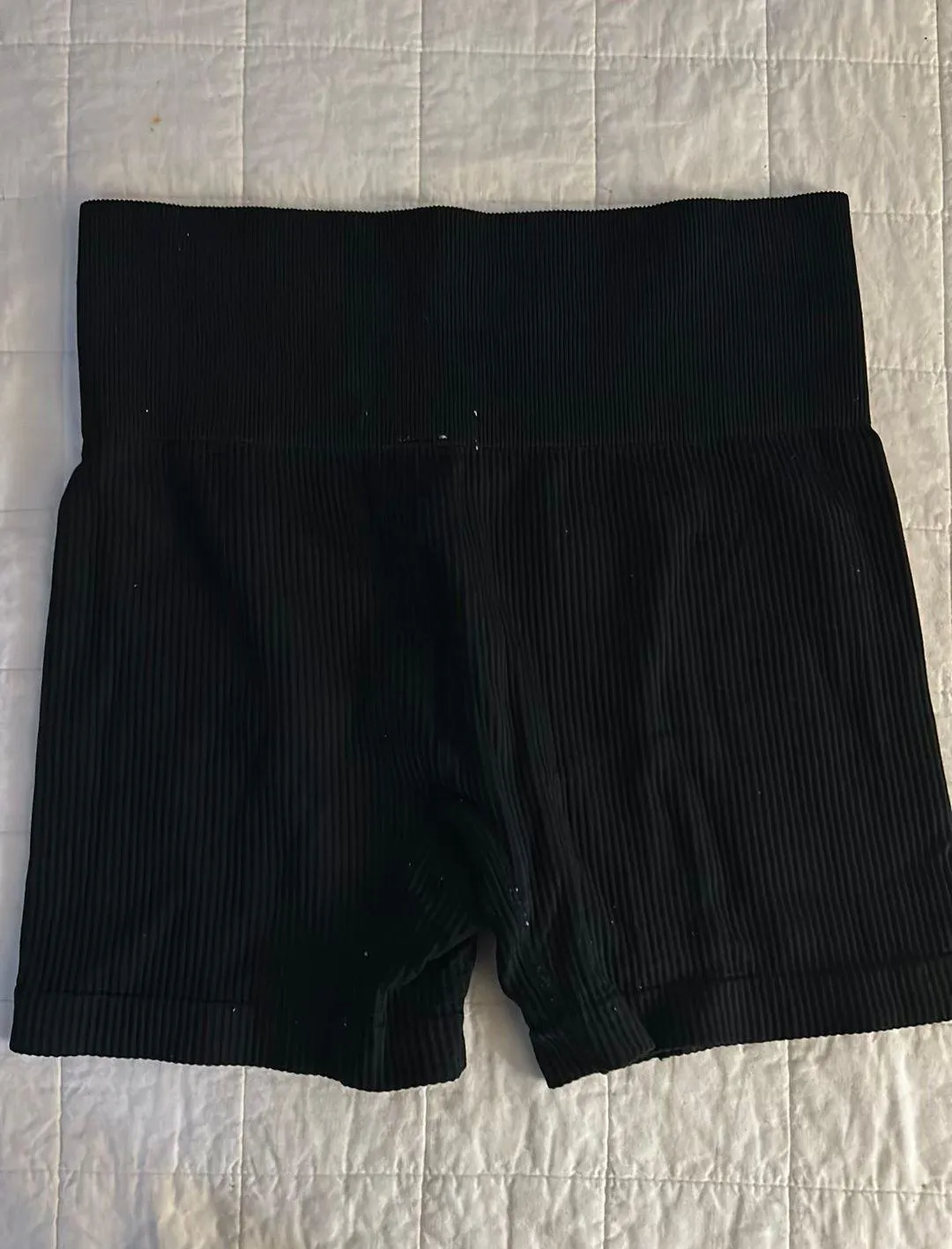 Colsie Ribbed Biker Shorts Black Size M - Image 3