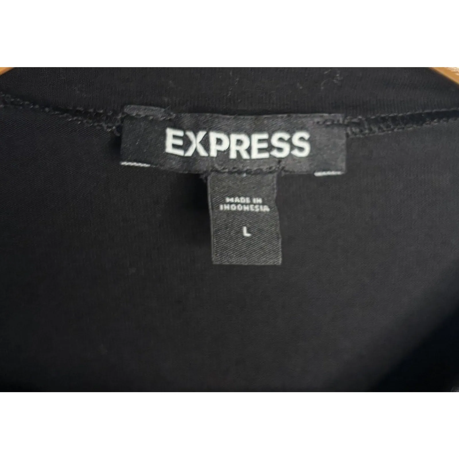 Express Mock Neck Size Large Black Body Contour High Compression Long Sleeve - Image 5