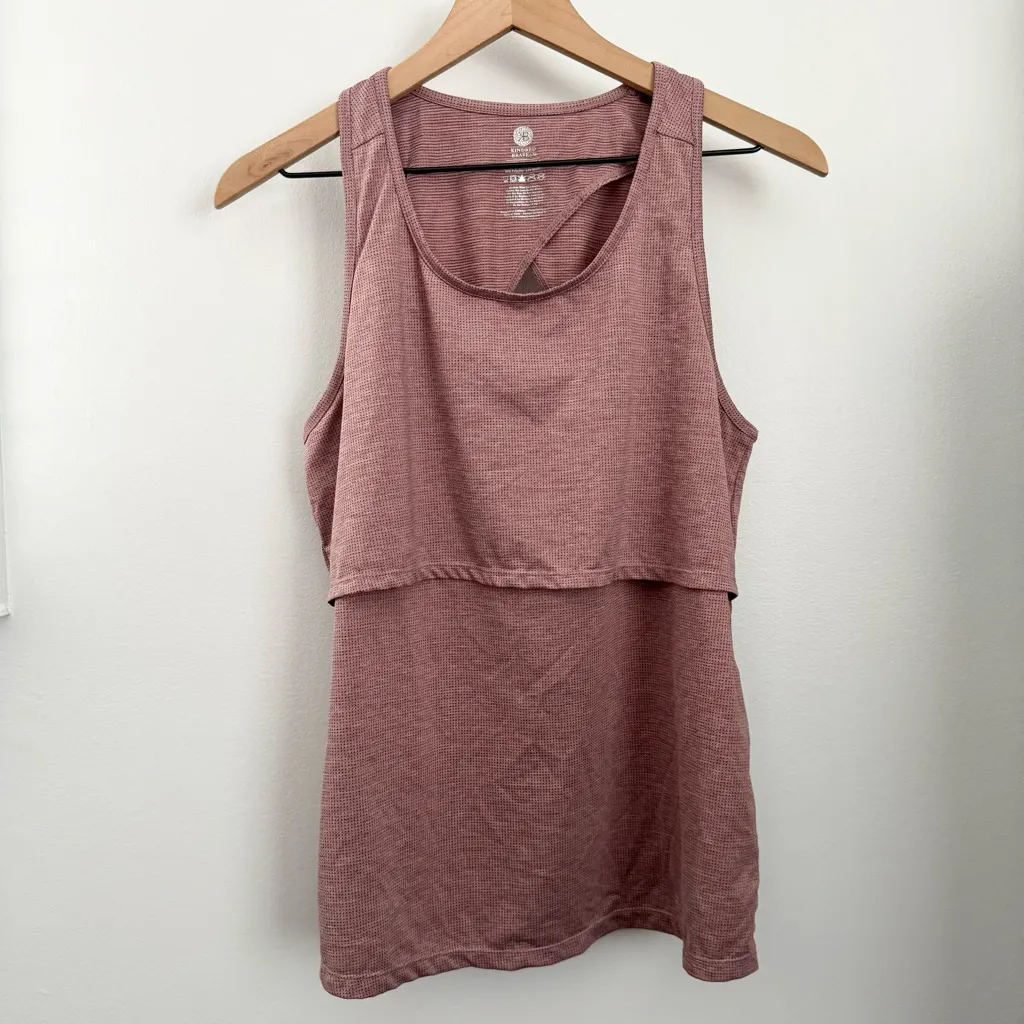 Kindred Bravely Medium Breathable Keyhole Athletic Top Mauve Maternity Nursing Pink Size undefined - Image 2