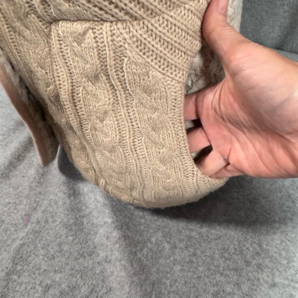 BB Dakota Women's Beige Cable-Knit Sweater Vest Size M - Image 3