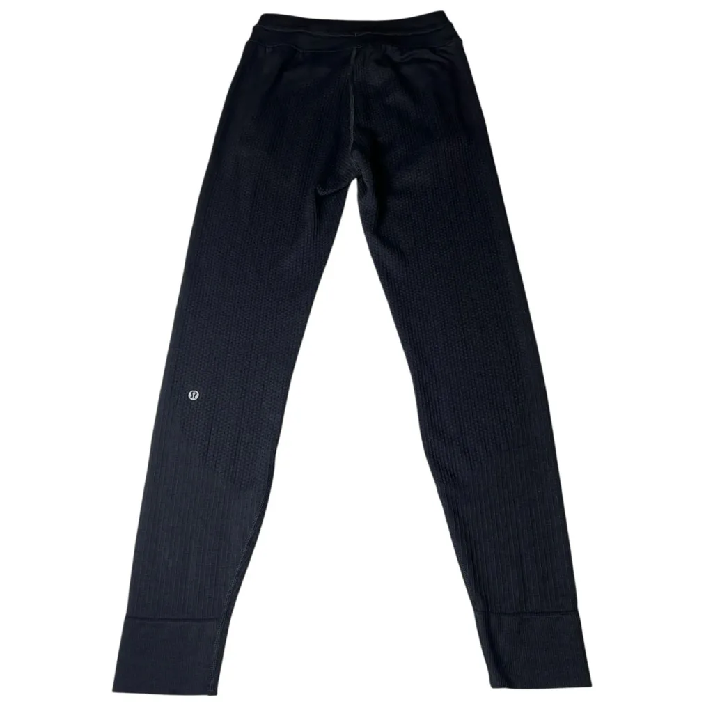 Lululemon Engineered Warmth Merino Wool Black Textured Jogger Pants Size 2 - Image 10