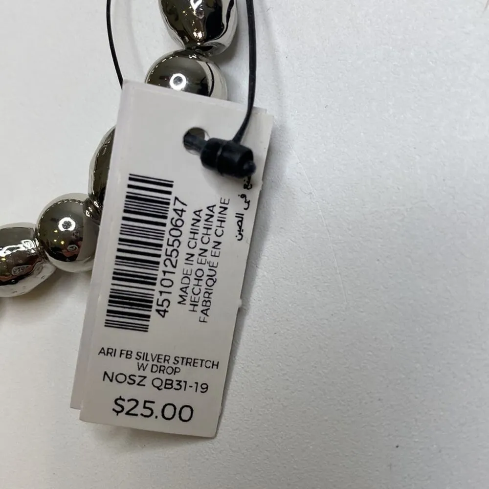 Chico’s Ari Shine Silver-Tone Medallion Stretch Bracelet NWT OS Zinc Metallic - Image 4