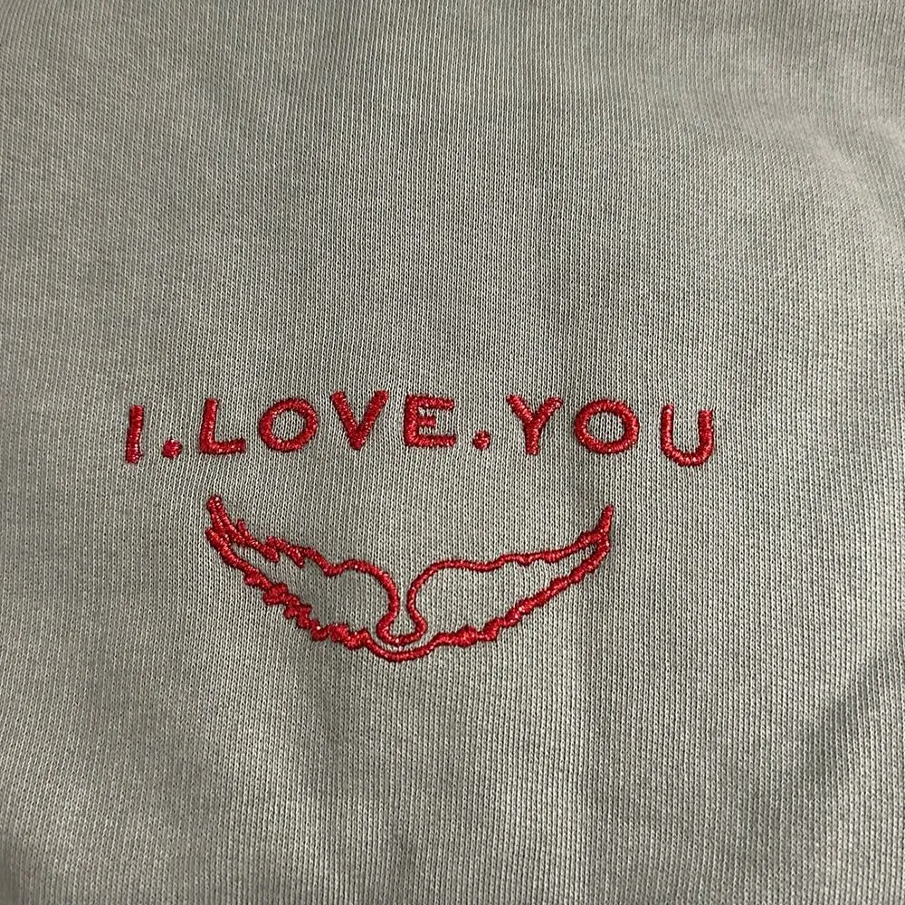 Zadig & Voltaire I Love You Graphic Sweatshirt Gray Size Small - Image 2