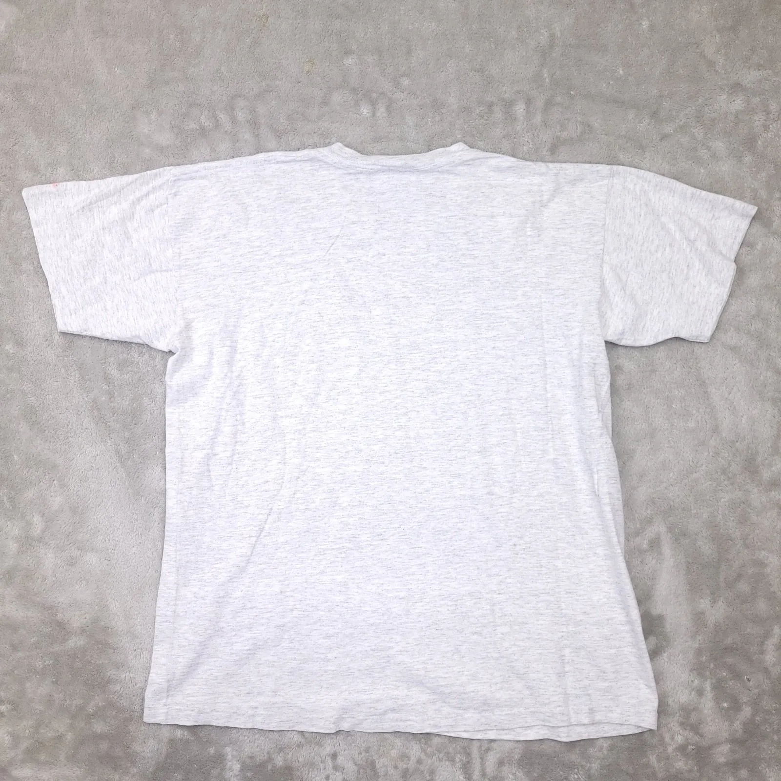 Vintage 80s Heather Grey Heart Bunny T Shirt Single Stitch USA Made size Large Gray - Image 8