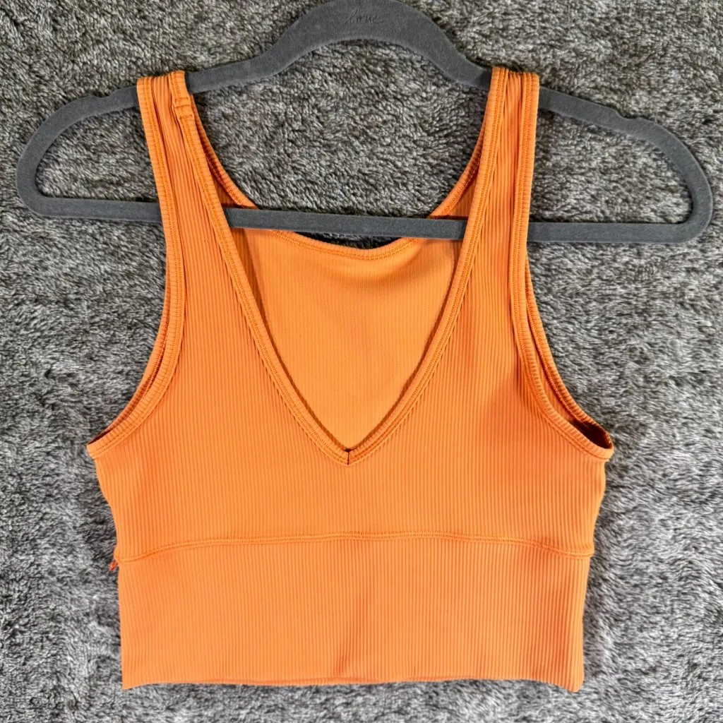 Lululemon Power Pivot Reversible Ribbed Tank Top Sz 6 Golden Apricot - Image 2