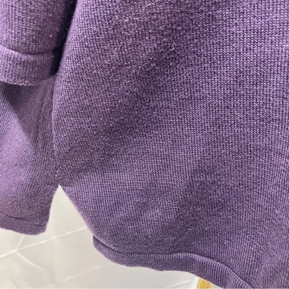 Isabella Rodriguez Hand Embroidered 3/4 sleeve Cowl Neck Purple Sweater‎ 1X - Image 5