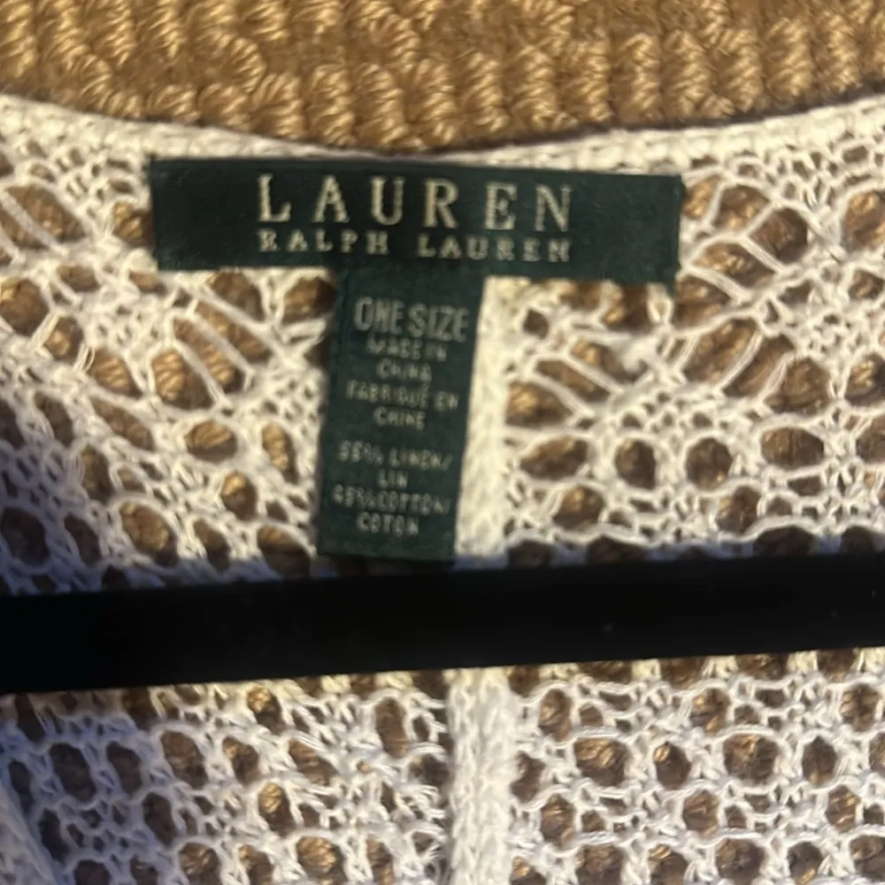 Lauren Ralph Lauren one size linen cotton knit poncho cover up knit nwot - Image 2