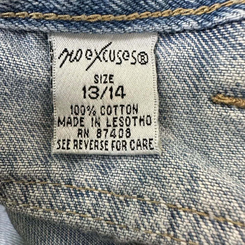 No Excuses Vintage Tough Jeans Femme Fatale Button Denim Jean Skirt Size 13/14 - Image 2