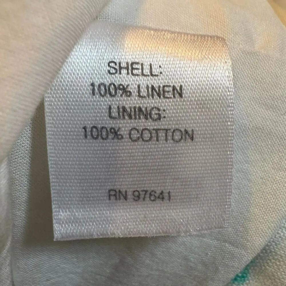 J Jill Love Linen Sea Turtle Coral Ocean Beach Coastal Cruise resort wear vacati Green Size XL - Image 7