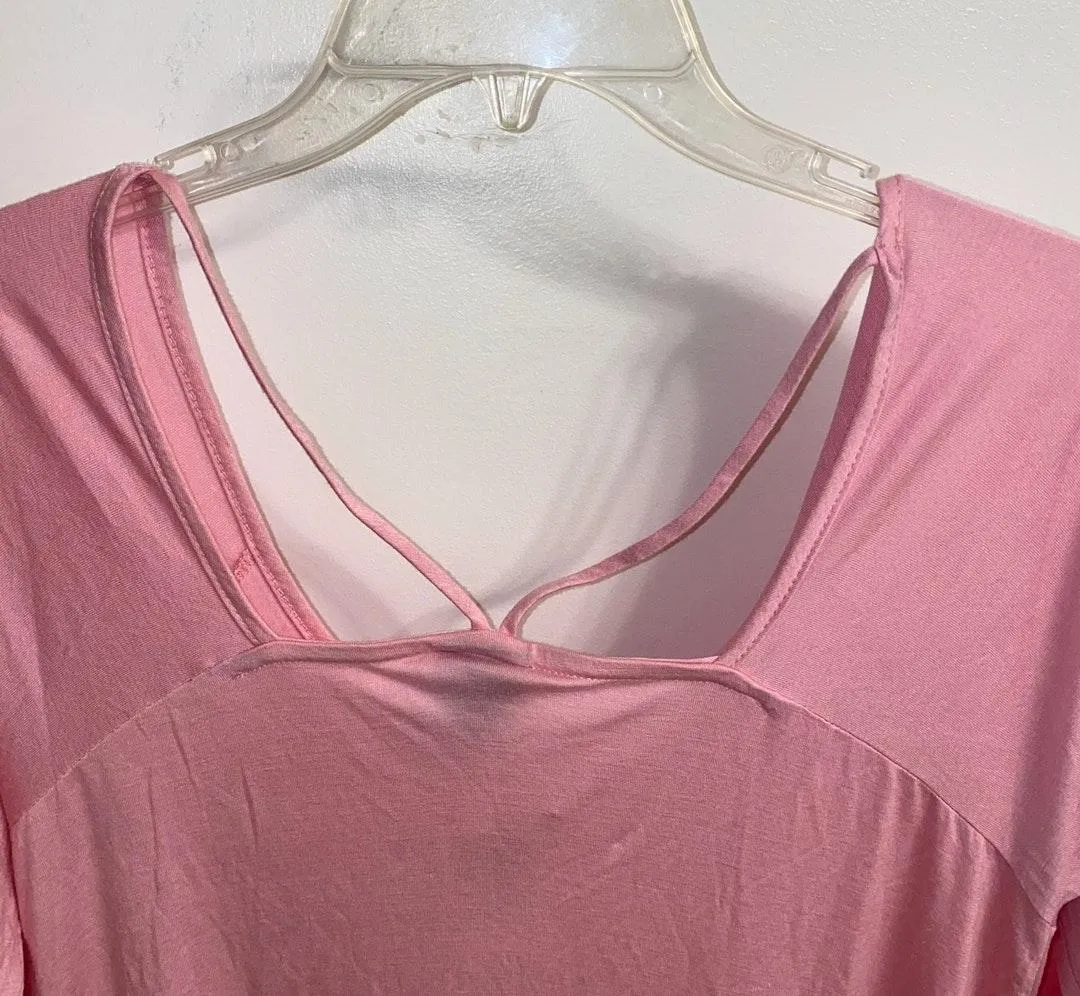 NWOT $40 Bobeau Strappy Back 3/4 Sleeve Pink Top S - Image 5