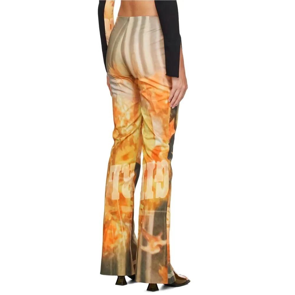 Elliss Orange Sunflower Jeans Print Multi Graphic Size Large NWT Organic Cotton - Image 8