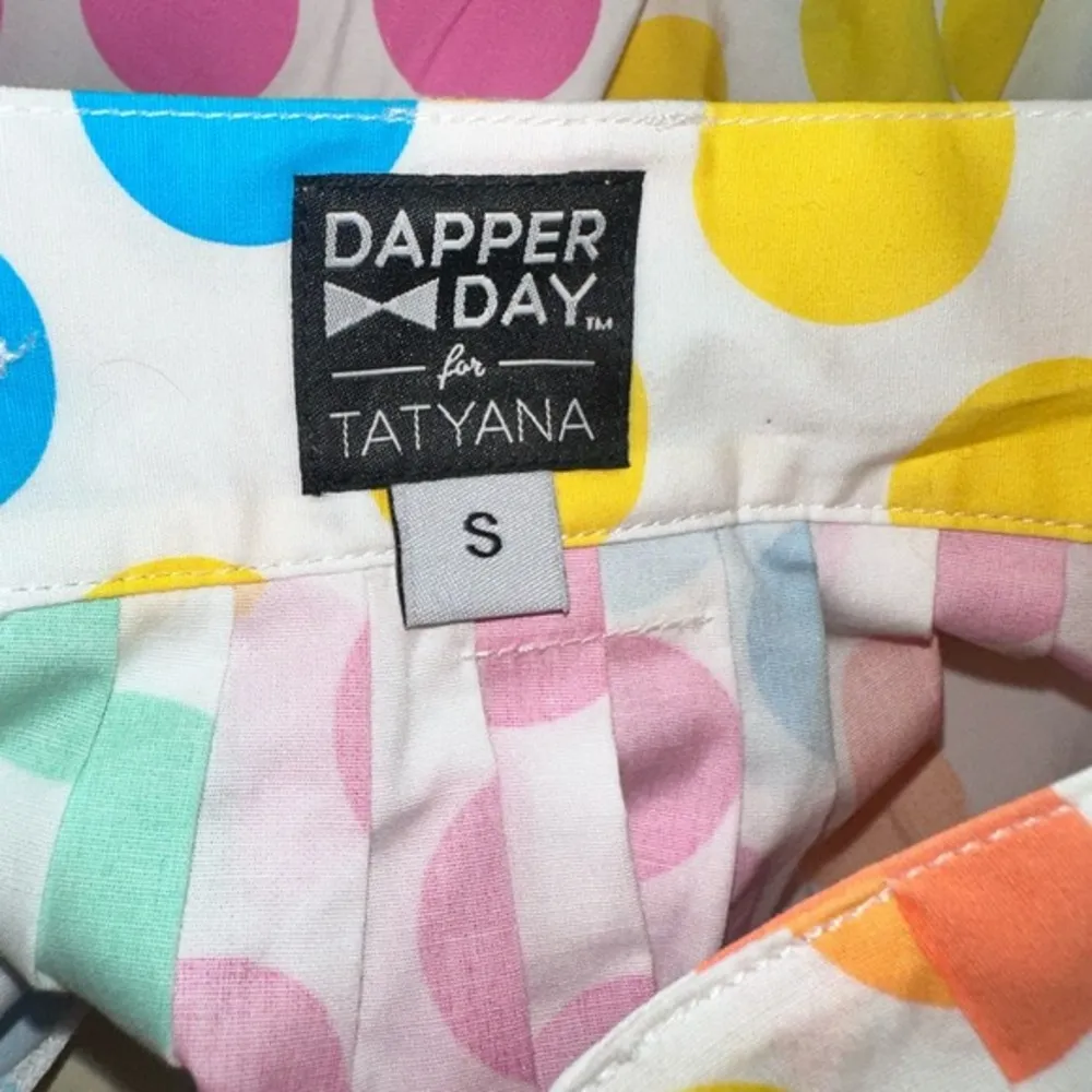 Dapper day for‎ Tatyana Disney Gloria Dot candy print pleated skirt size Small White - Image 3