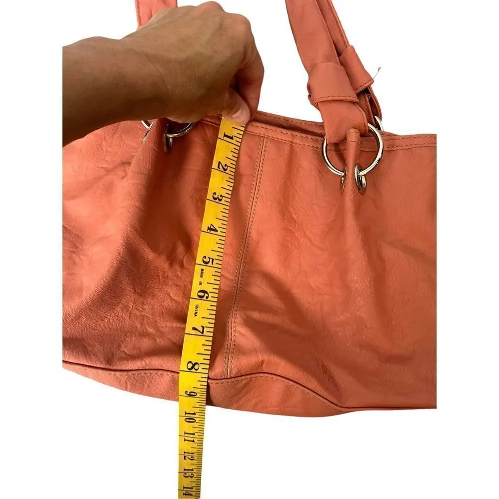 Salmon colored slouchy hobo tote handbag Pink - Image 5