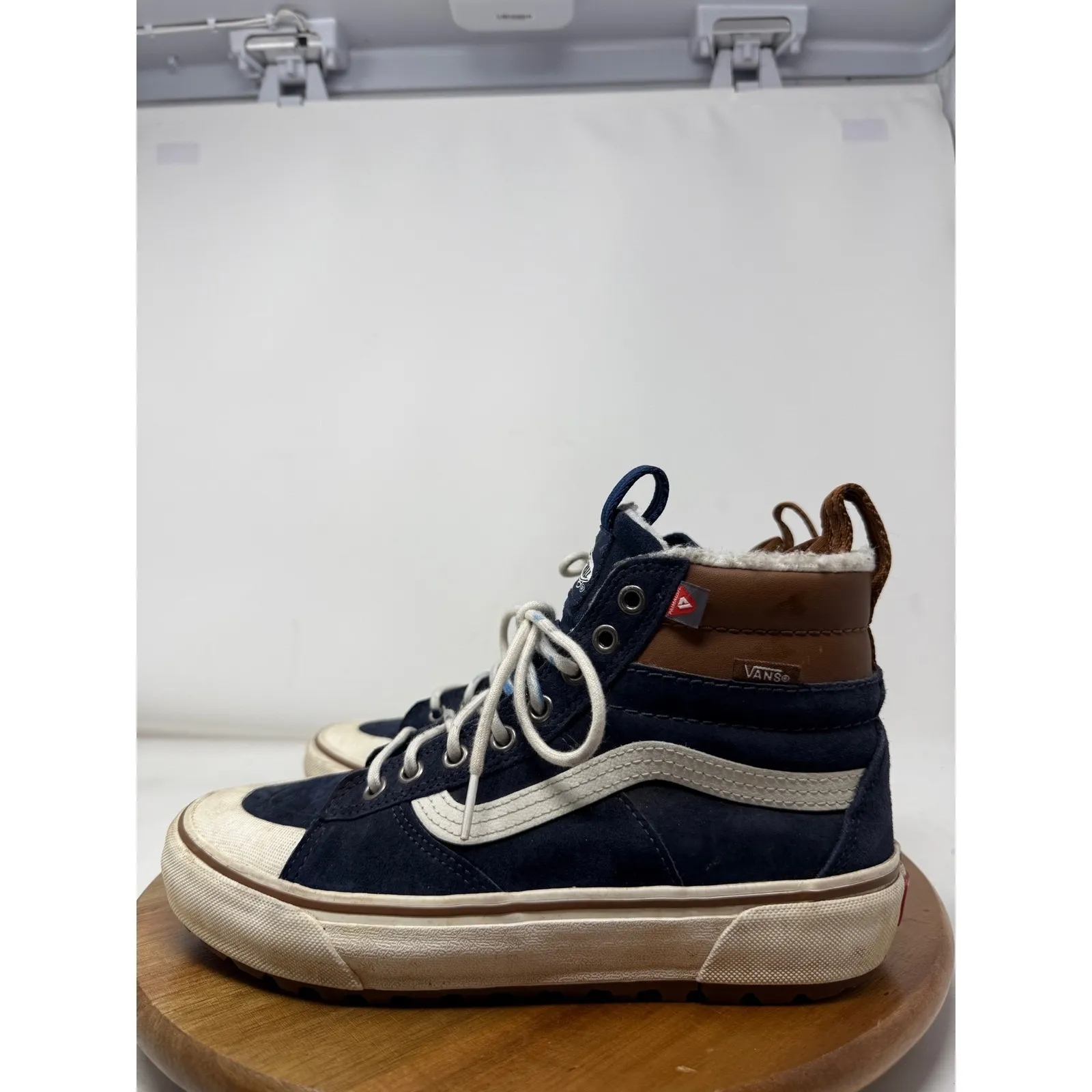 Vans Sk8-Hi MTE-2 Navy‎ Blue Suede Leather High Top Sneaker Women's Size 8.5 - Image 7