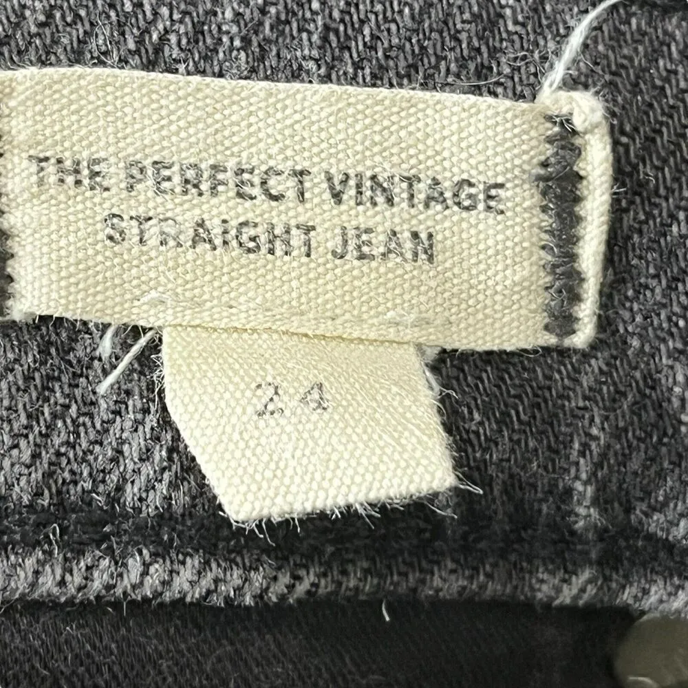 Madewell Perfect Vintage Straight Jeans Lunar Wash Women’s Size 24 Raw Hem - Image 8