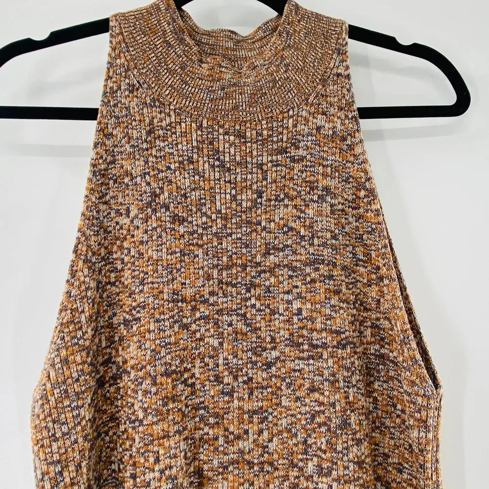 Madewell Pecan Marled Mockneck Sweater Tank Brown Warm Tones Size XL 16/18 - Image 7