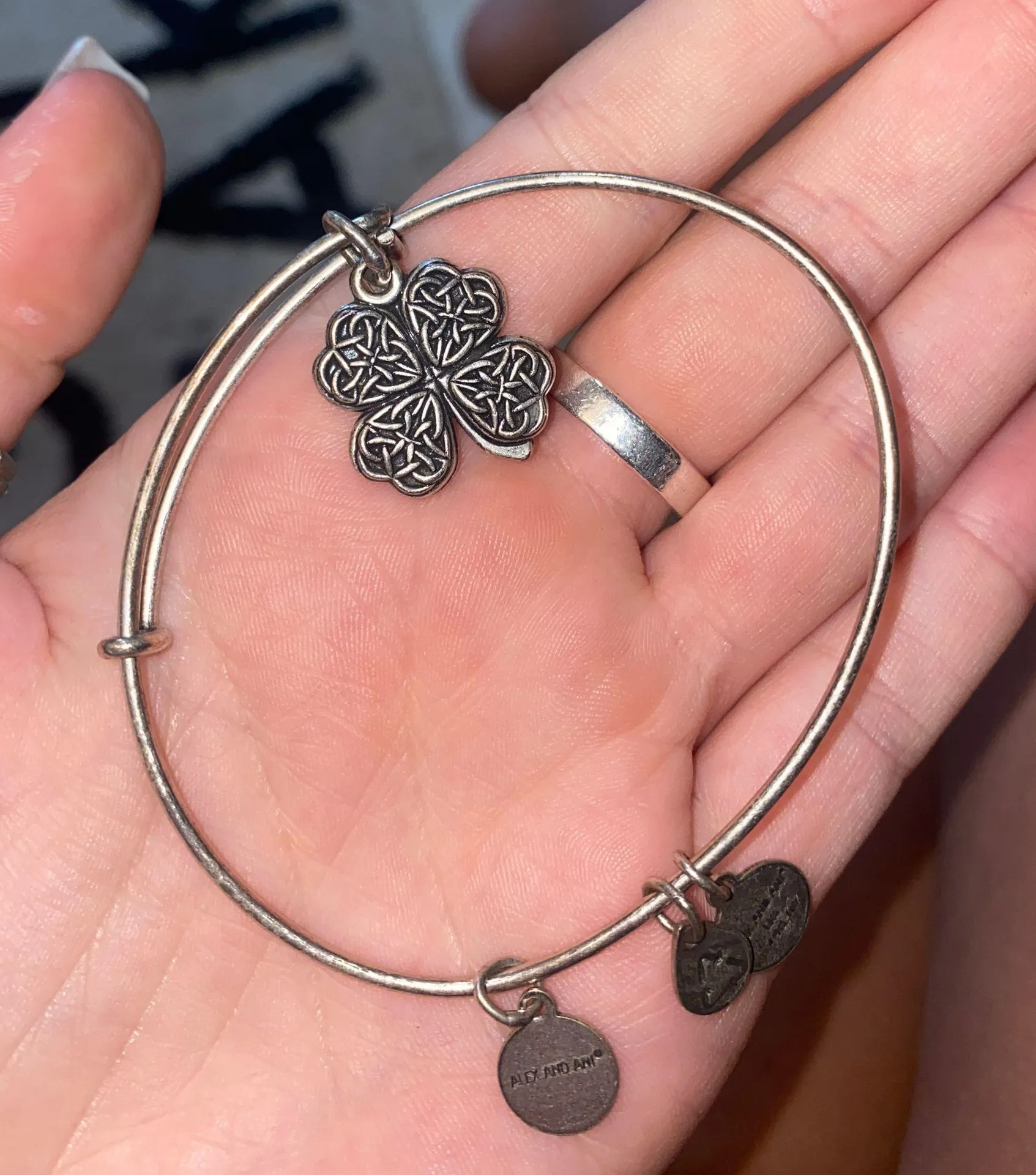 Four Leaf Clover IV Charm Bangle - Image 3