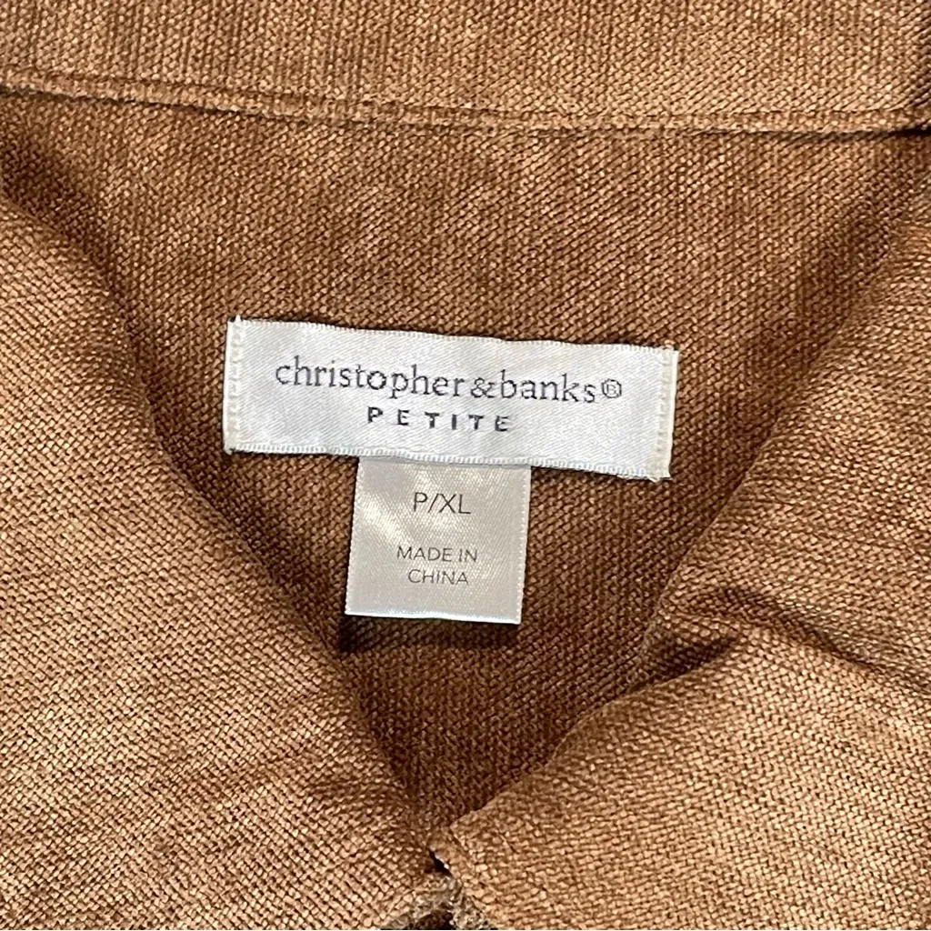 Christopher & Banks | Petite Tan Lightweight Zip-Up Jacket | PXL - Image 9