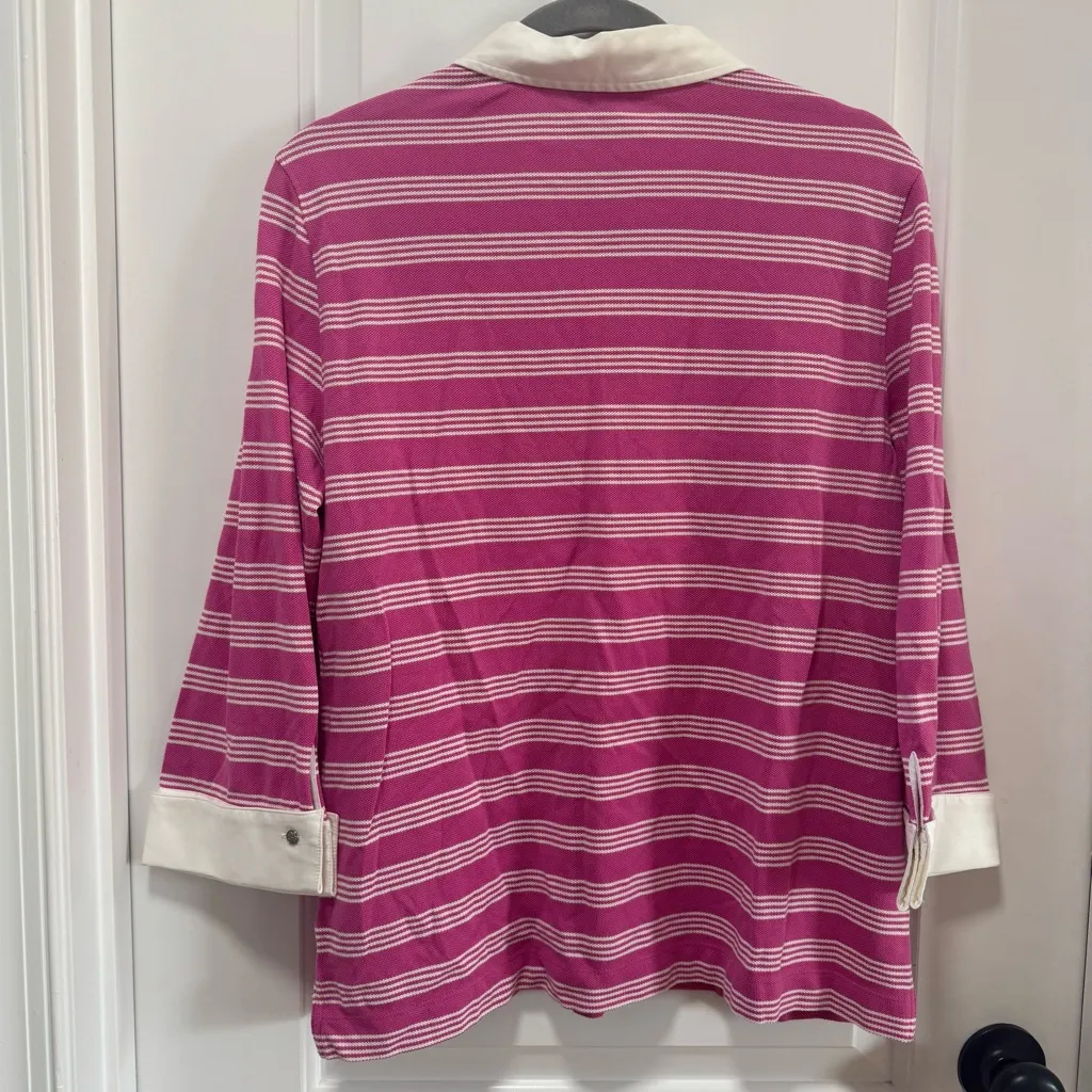 Brooks Brothers 346 NWT size Large Women’s Pique Knit Long Sleeve Collared Shirt - Image 11