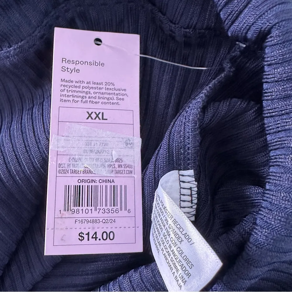 Wild Fable Navy Blue Ribbed Pull On Shorts Size XXL NWT - Image 4